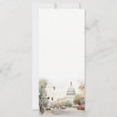 Minimal Washington DC Watercolor Menu Card Einladung (Rückseite)