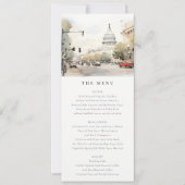 Minimal Washington DC Watercolor Menu Card Einladung (Vorderseite)