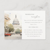 Minimal Washington DC Watercolor Wedding Reception Begleitkarte (Vorderseite)