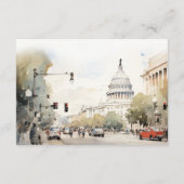 Minimal Washington DC Watercolor Wedding Reception Begleitkarte (Rückseite)