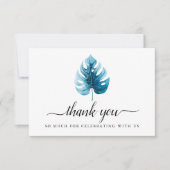 Minimal Wasserfarbe Monstera Leaf Danke Karte (Vorderseite)