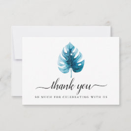 Minimal Wasserfarbe Monstera Leaf Danke Karte