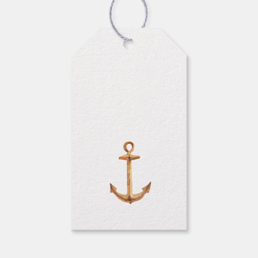 Minimal Wasserfarbe Sailboat Nautical Baby Dusche Geschenkanhänger (Rückseite)