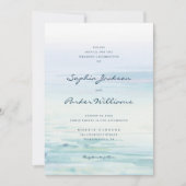 Minimal Watercolor Beach Einladung zur Hochzeit (Vorderseite)