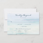 Minimal Watercolor Beach Wedding RSVP Card Karte (Vorderseite)