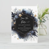 Minimal Watercolor Celestial Wedding Save The Date (Stehend Vorderseite)