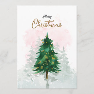 Minimal Watercolor Christmas Card Karte