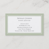 Minimal Watercolor Fläche Grüne Vegetation Visitenkarte (Rückseite)