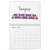 Minimal Watercolor Iris Blume Motivierend Wörter Kalender (Feb 2026)