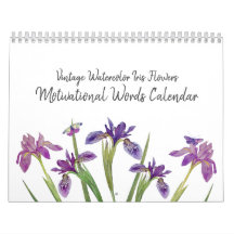Minimal Watercolor Iris Blume Motivierend Wörter