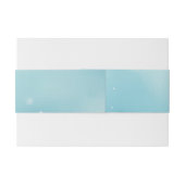 Minimal Watercolor Ocean Blue Wedding Einladungsbanderole (Rückseitenbeispiel)