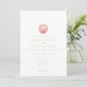 Minimal Watercolor Scallop Shell (Pink) Invitation (Stehend Vorderseite)