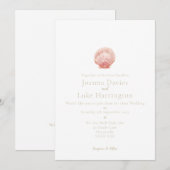 Minimal Watercolor Scallop Shell (Pink) Invitation (Vorne/Hinten)