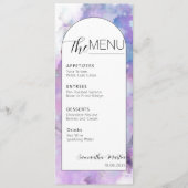 Minimal Watercolor Script Wedding Menu Menükarte (Vorderseite)