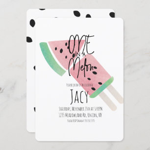 Minimal Watercolor Watermelon Confetti Seeds Einladung