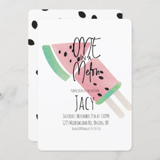 Minimal Watercolor Watermelon Confetti Seeds Einladung