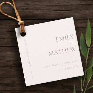 MINIMAL WEBBUSH PINK TYPOGRAPHY WEDD GESCHENKANHÄNGER