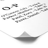 Minimal Wedding Alphabetical Seating Chart Poster (Ecke)