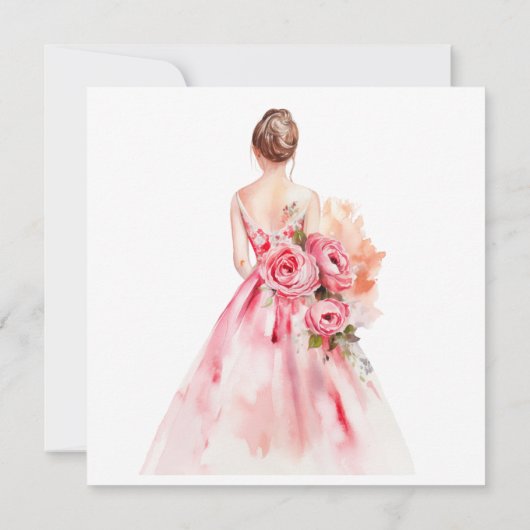 Minimal Wedding Brautparty Vielen Dank Einladung (Rückseite)