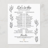 Minimal Wedding Bridal Timeline (Rückseite)