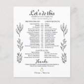 Minimal Wedding Bridal Timeline (Vorderseite)