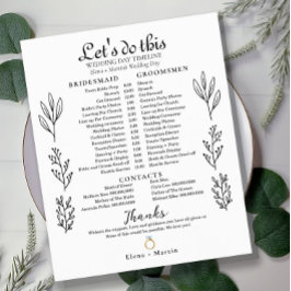 Minimal Wedding Bridal Timeline