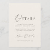 Minimal Wedding Details Card | Neutral Classic Einladung (Vorderseite)