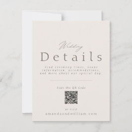 Minimal Wedding Details Card with QR Code Einladung