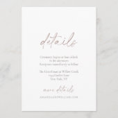 Minimal Wedding Details Card with Soft Calligraphy Einladung (Vorderseite)