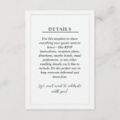 Minimal Wedding Details Enclosure Card Begleitkarte (Vorderseite)