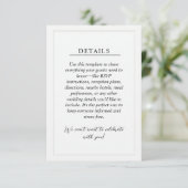 Minimal Wedding Details Enclosure Card Begleitkarte (Stehend Vorderseite)