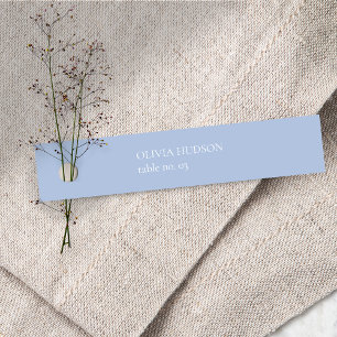 Minimal Wedding Dusty Blue & White Place Name Mitteilungskarte