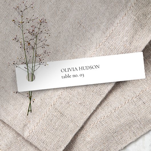 Minimal Wedding Dusty Blue & White Place Name Mitteilungskarte