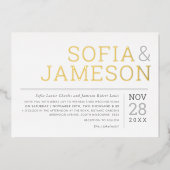 MINIMAL WEDDING einfach, modern, weich blassgrau Folieneinladung (Vorderseite)