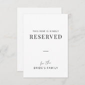 Minimal Wedding Family Reserved Row Tag (Vorne/Hinten)