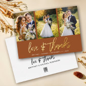 Minimal Wedding Foto Collage Terracotta Vielen Dan Folieneinladung