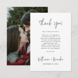 Minimal Wedding Foto Overlay Calligrafy Script Dankeskarte