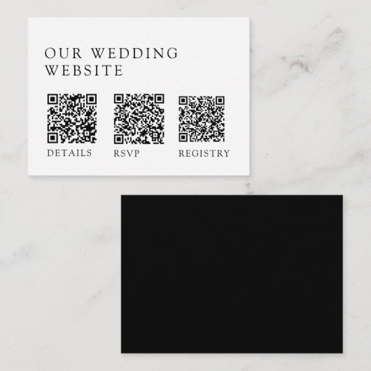 Minimal Wedding Gift Registry QR Code UAWG Begleitkarte (Vorne/Hinten)