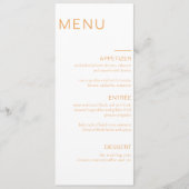 Minimal Wedding Menu Dinner Geburtstag Dusche Part Menükarte (Vorderseite)