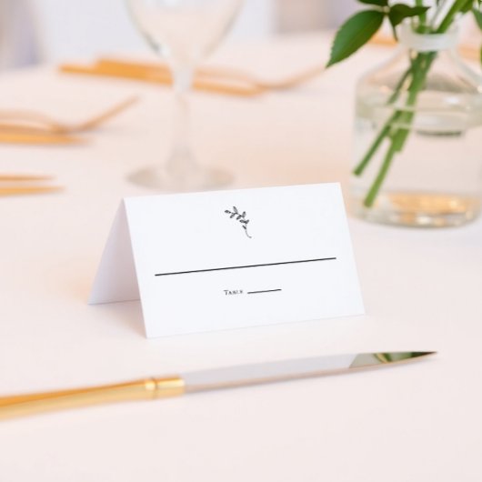 Minimal Wedding Monogram Elegant Platzkarte