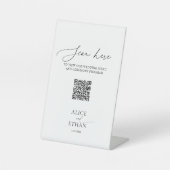 Minimal Wedding Online QR Code Pedestal Sign Sockelschild (Vorderseite)