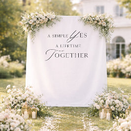 Minimal Wedding Photo Backdrop “A Simple Yes” Wandteppich