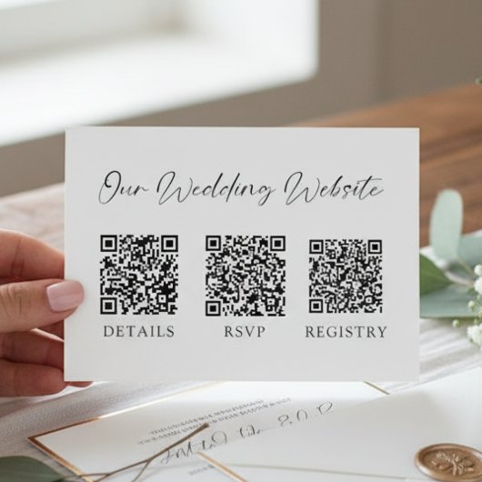 Minimal Wedding QR Code UAWG Gift Registry Begleitkarte