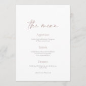 Minimal Wedding Reception Menu Card Einladung (Vorderseite)