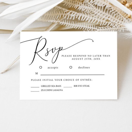 Minimal Wedding RSVP Card Karte