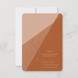 Minimal Wedding RSVP Terra Cotta Umschließungskart Karte