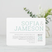 MINIMAL WEDDING schlichte moderne pastellgraue Min Einladung (Stehend Vorderseite)