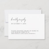 Minimal Wedding Script Einfach mit freundlicher An RSVP Karte (Vorderseite)