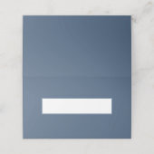 Minimal Wedding slate blue modern blank place card Platzkarte (Außenseite Aufgefaltet)