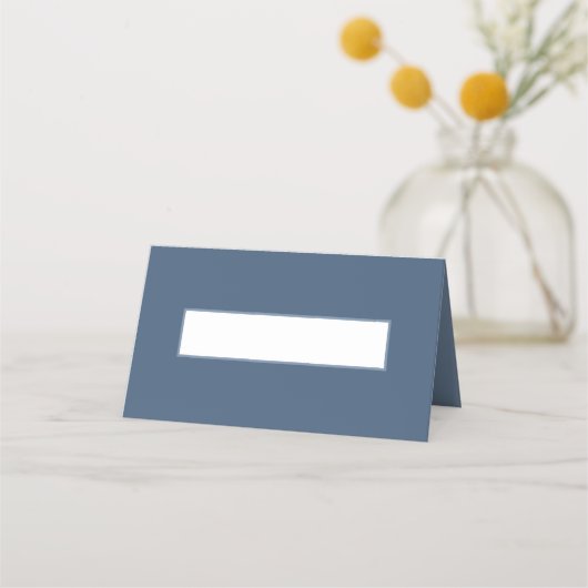 Minimal Wedding slate blue modern blank place card Platzkarte (Vorderseite)